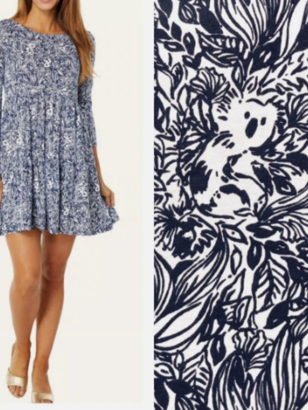 Lilly Pulitzer Geanna Swing Dress Tiered Gday Mate High Tide Navy Size XXL
